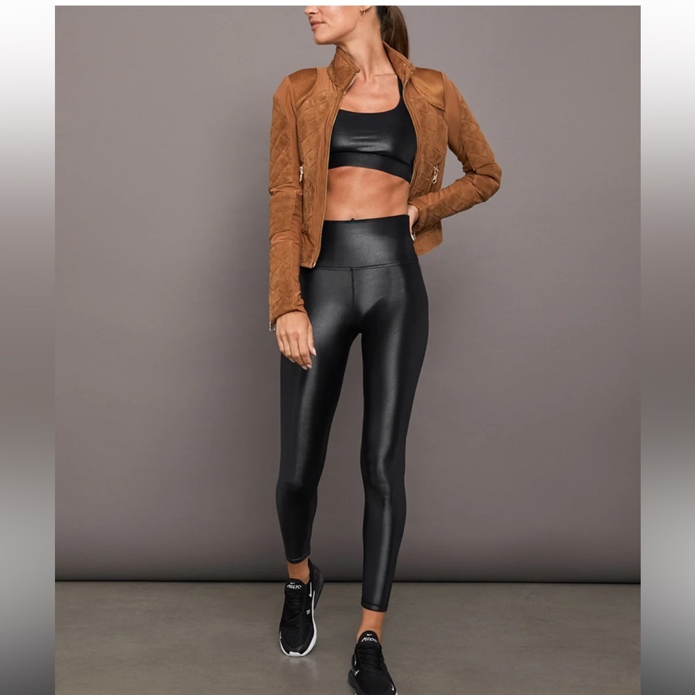 Carbon38 shimmer leggings black takara shine size S